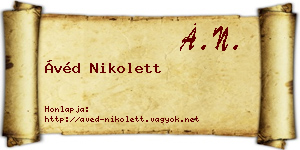 Ávéd Nikolett névjegykártya